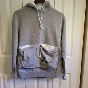 Pet Carrier Gray Hoodie with Front Pouch